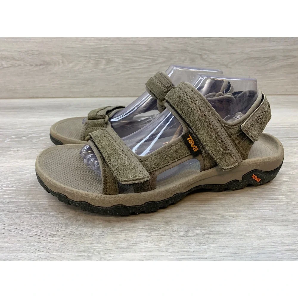 Teva Hudson Men's Sandals Bungee Cord Brown Suede Sport Hiking 9 Trail Shoes